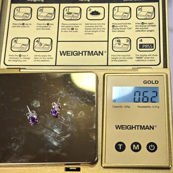 Amethyst Sterling terling Silver earrings - Picture 7 of 7